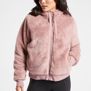 NWOT! Athleta Ritual Faux Fur Jacket Rose/pink